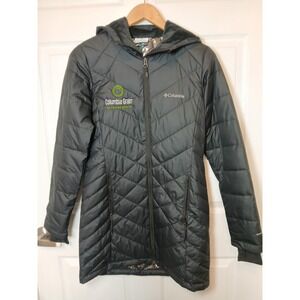 Columbia Size Xs Women's Long Hooded Parka Jacket Black Fur Hood Omni Heat